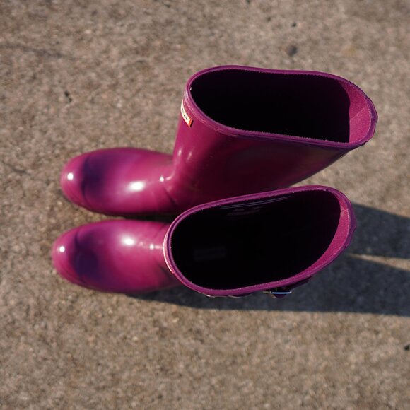 Hunter Purple Violet Original Gloss Round Toe Rain Boots Size 5 M - Picture 8 of 11